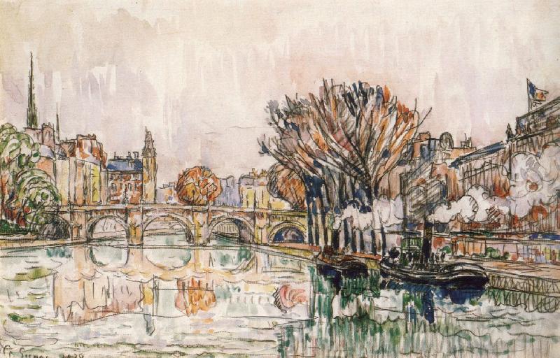 Paul Signac pont neuf France oil painting art